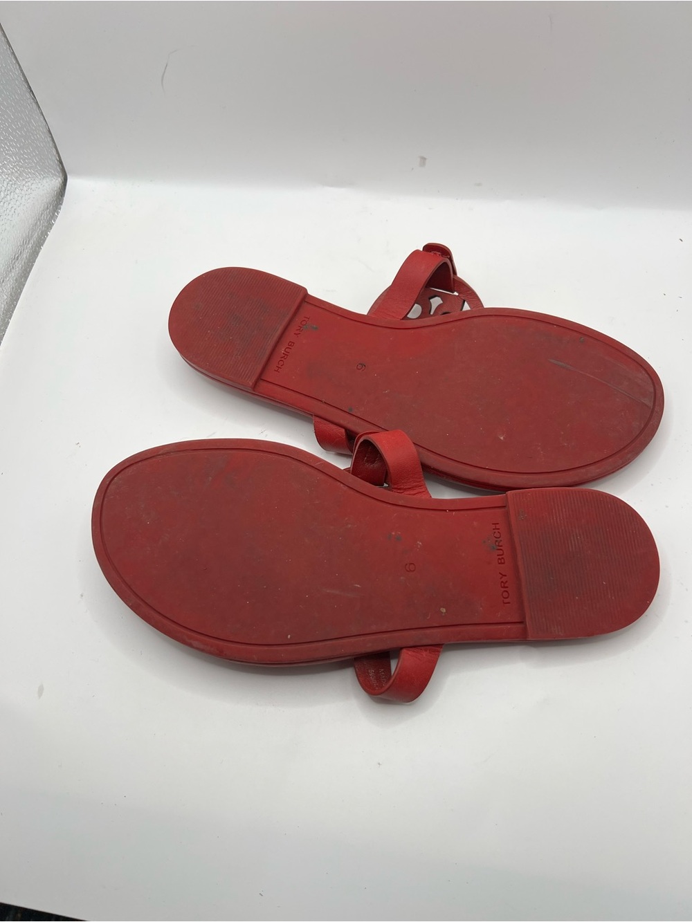 Tory Burch miller Red Logo Thong Sandals - Picture 11 of 12
